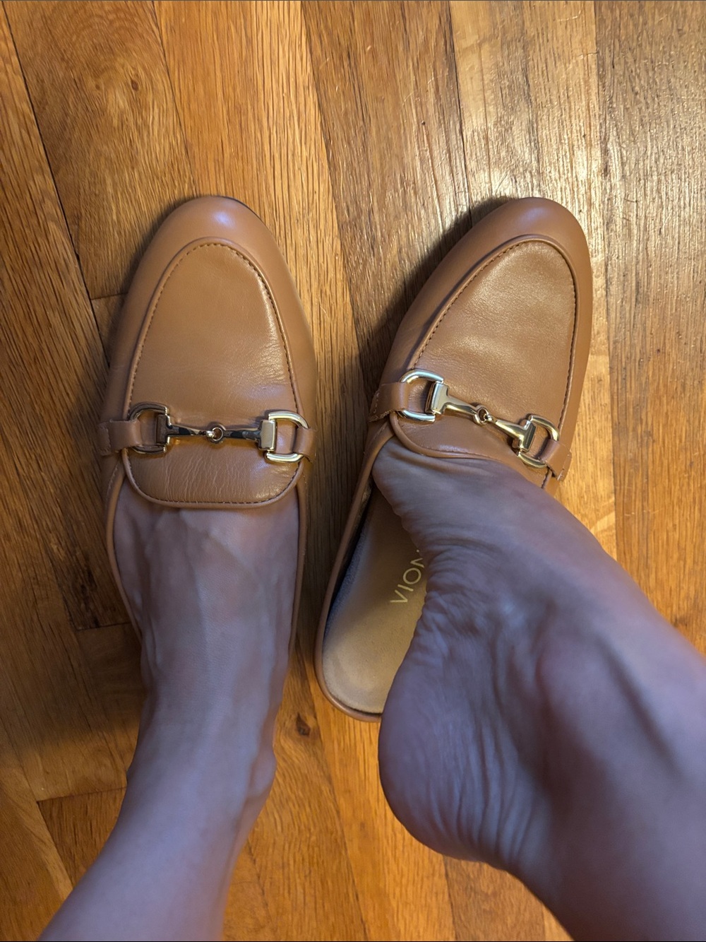 Tan Leather horsebit loafers for women size 6.5